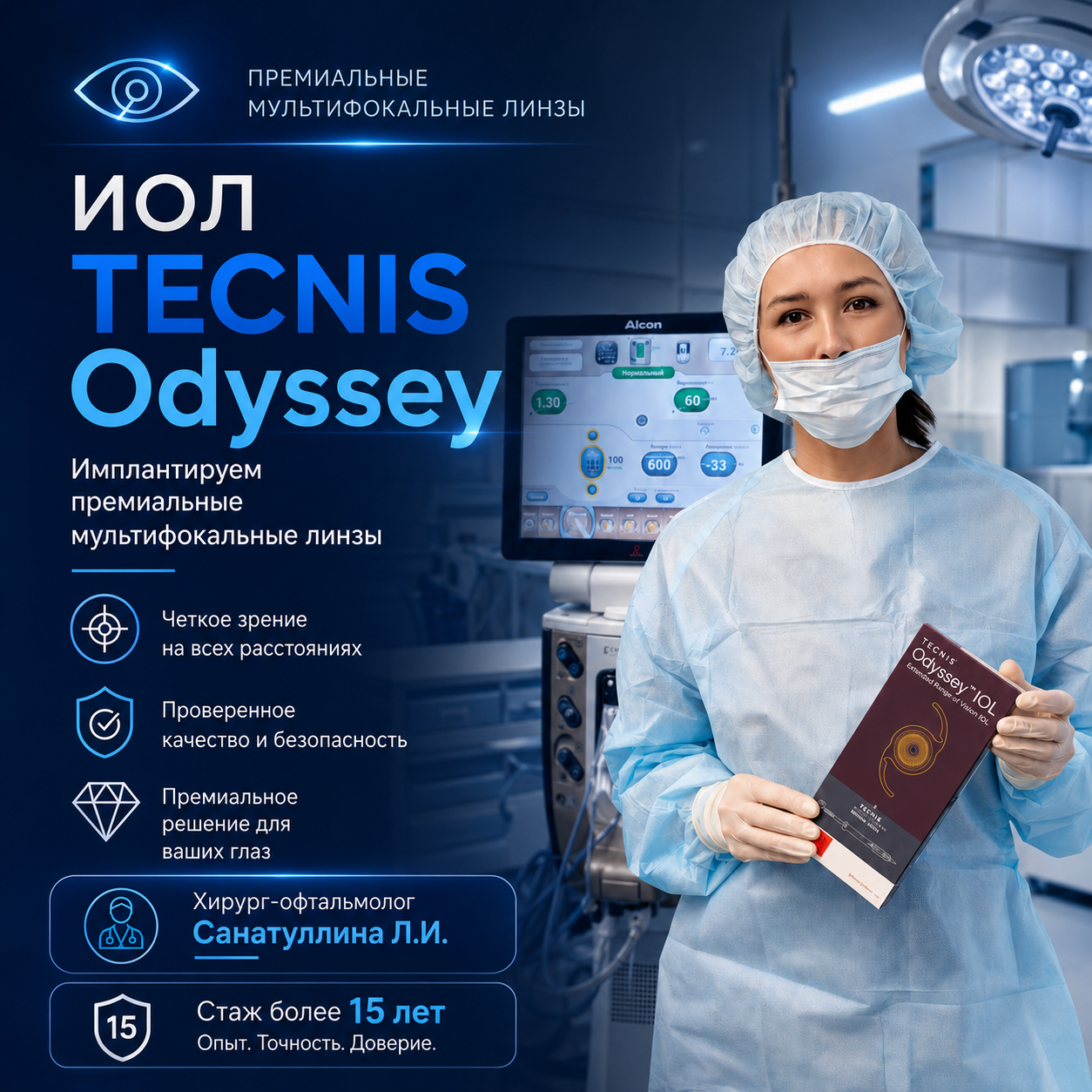 Премиум-хрусталик — TECNIS Odyssey, это не пафос. Это инвестиция в своё зрение.